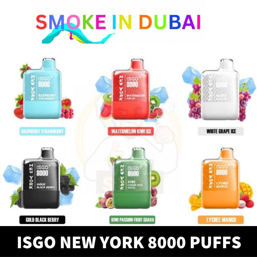 Isgo New York 8000 Puffs Rechargeable Disposable Vape shop In UAE - View 2 - Buy in Dubai